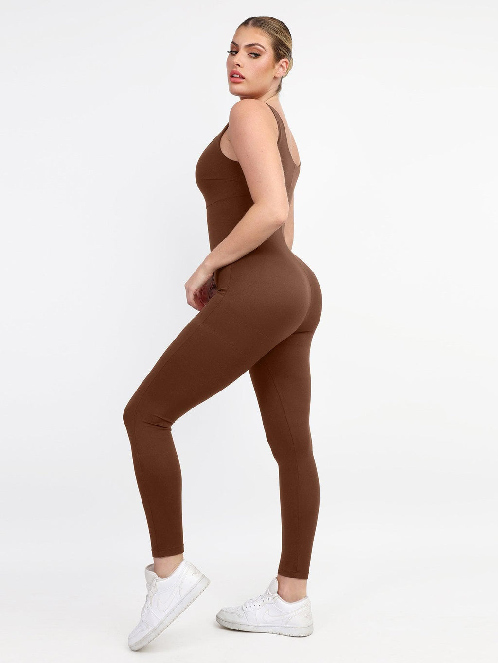 Shapewear Square Neck Slimming Workout Jumpsuit