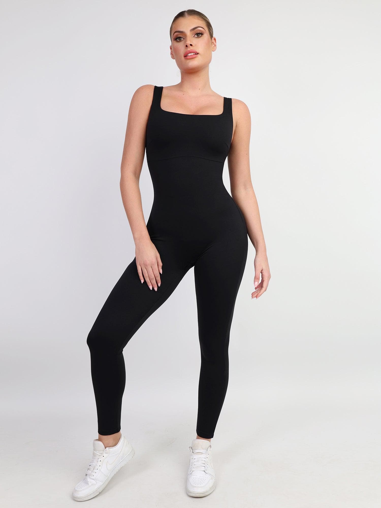 Shapewear Square Neck Slimming Workout Jumpsuit