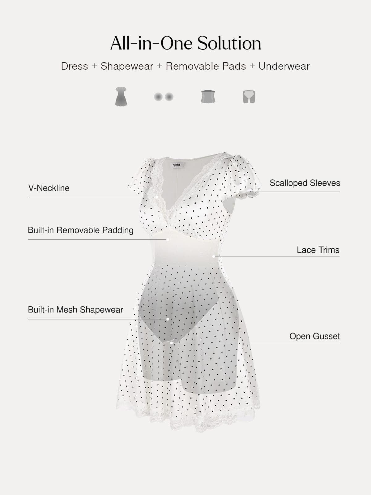 Lace Trim Sculpting Fit & Flare Mini Dress