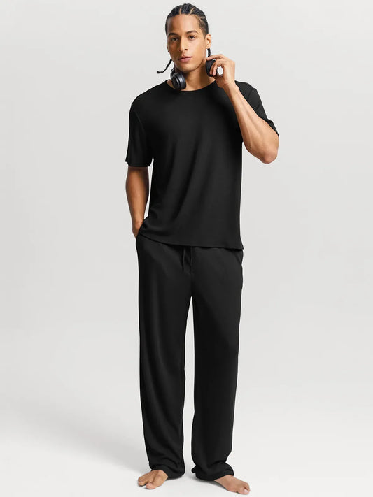 Men's Modal Short Sleeve & Pant PJ Set