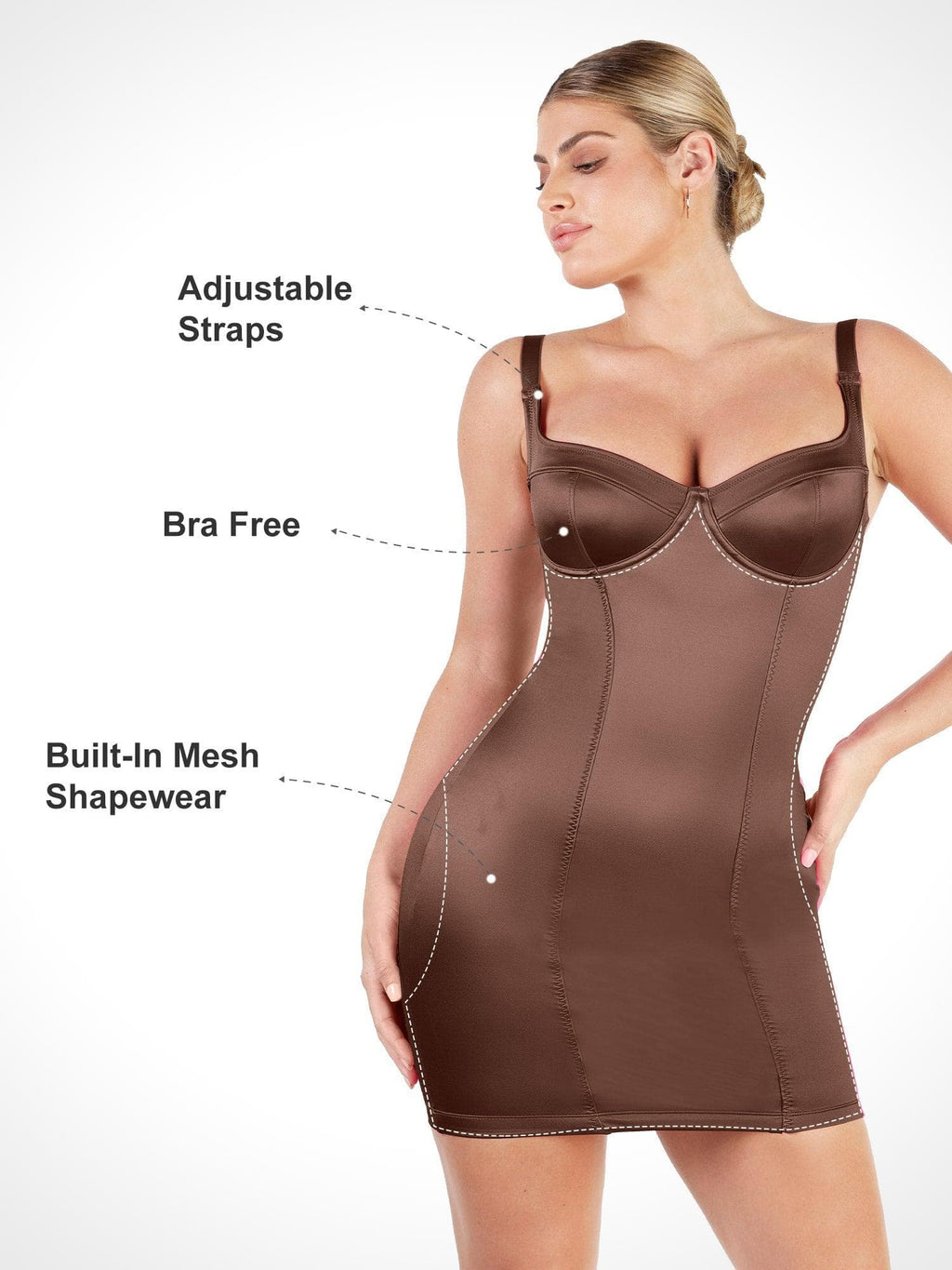 Shapewear Satin Bustier Scuplting Mini Dress