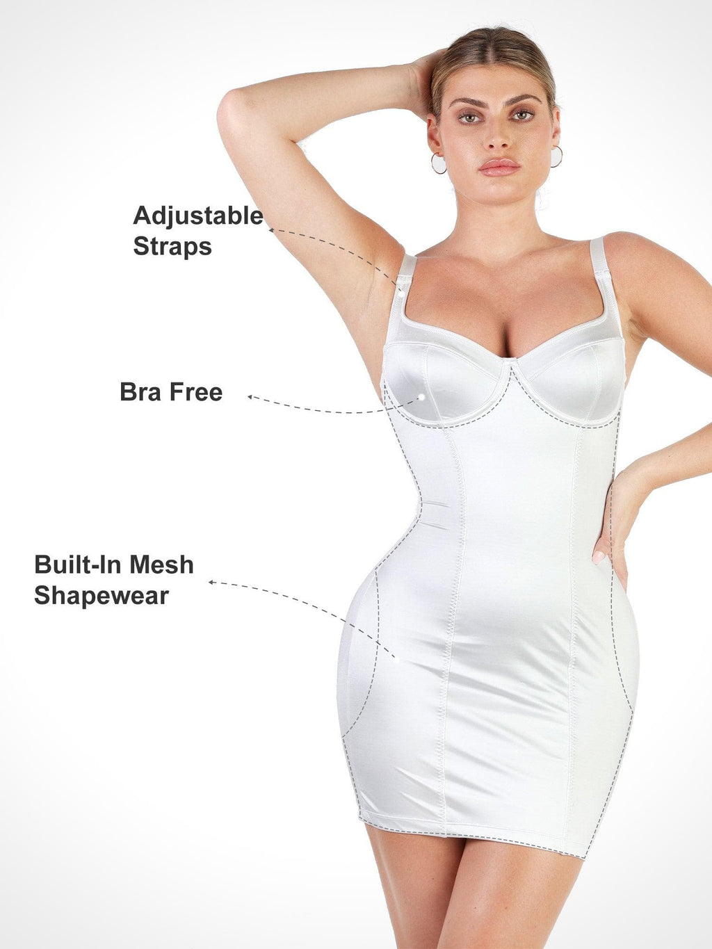 Shapewear Satin Bustier Scuplting Mini Dress