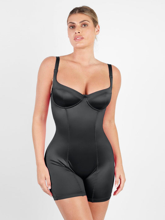 Shapewear Shine Sculpting Mid-Thigh Corset Romper