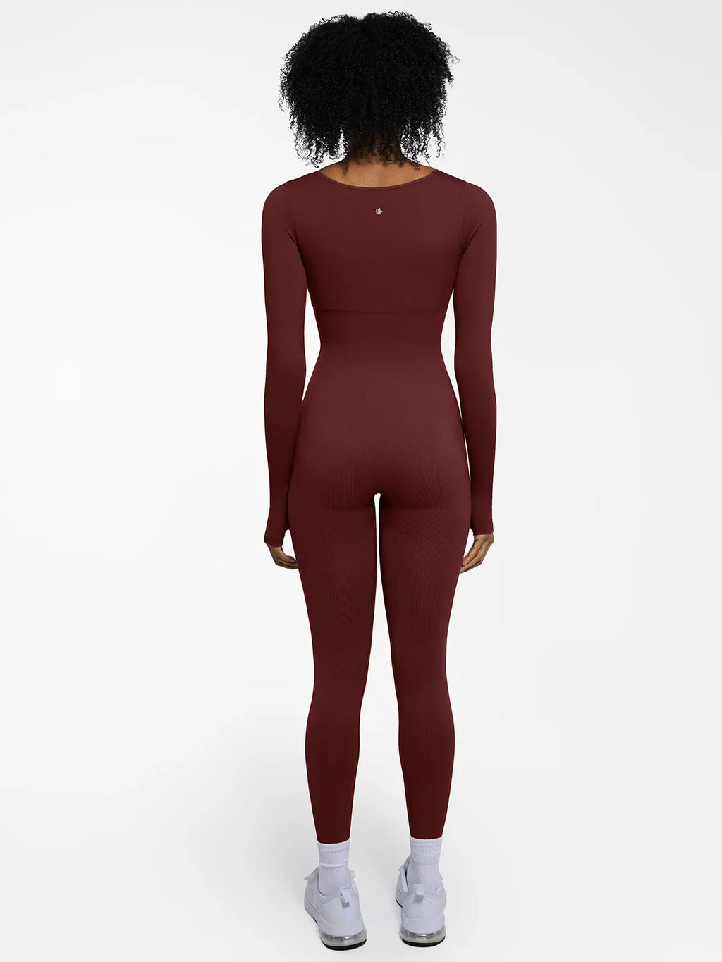 Popilush Ribbed U Neck Built-in Bra Tummy Control Jumpsuit