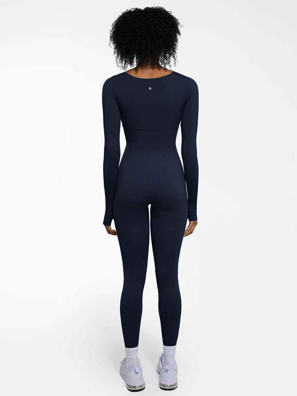 Popilush Ribbed U Neck Built-in Bra Tummy Control Jumpsuit