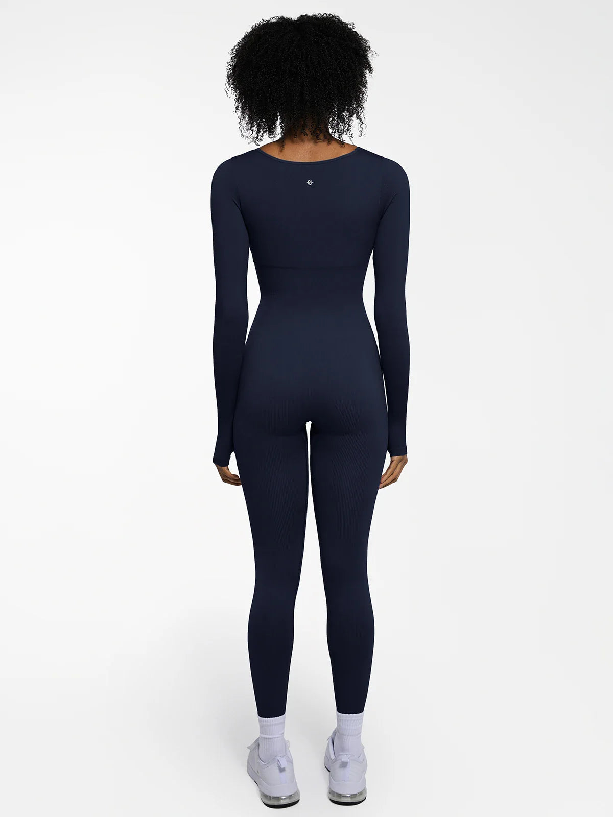 Popilush Ribbed U Neck Built-in Bra Tummy Control Jumpsuit