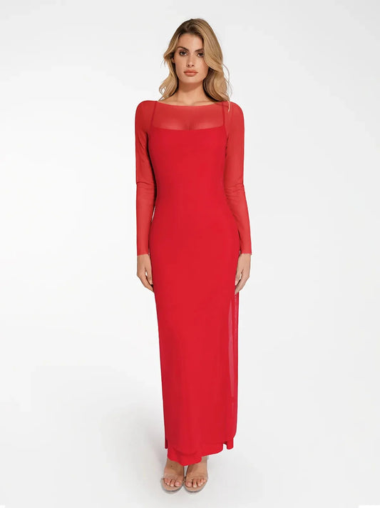 Shapewear Modal Dress Sheer Mesh Cover-Up Set