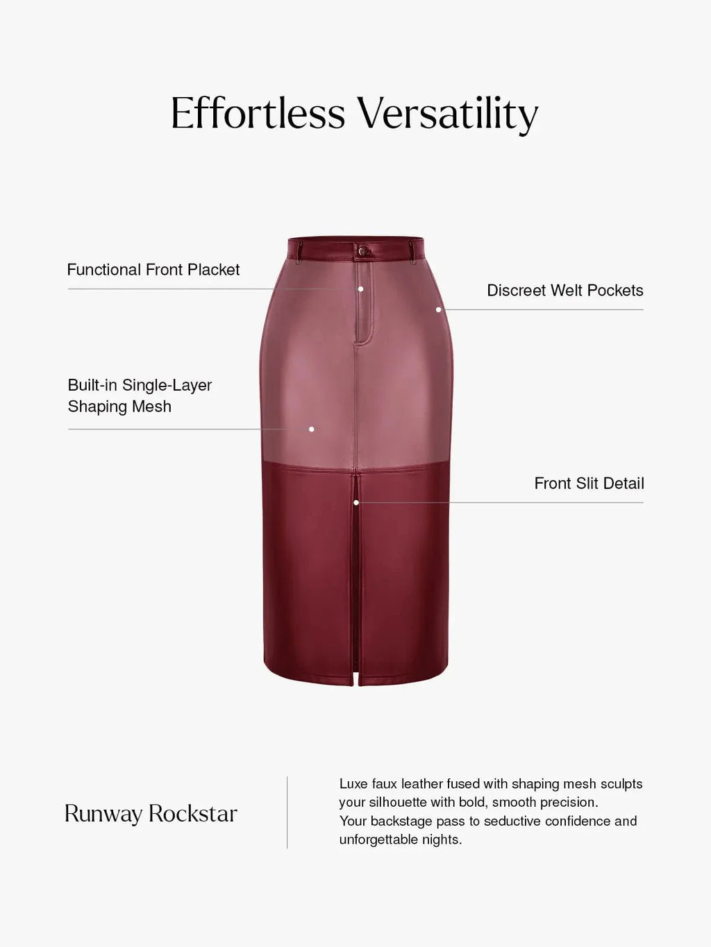 Sculpted Faux Leather Contour Skirt