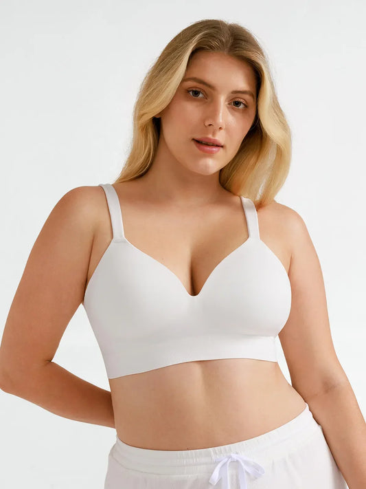 Seamless Wireless Adjustable Wide-Strap T-Shirt Bra