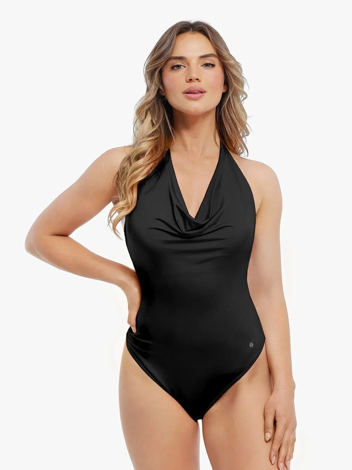 Shapewear Halter Cowl Neck Tummy Control Bodysuit