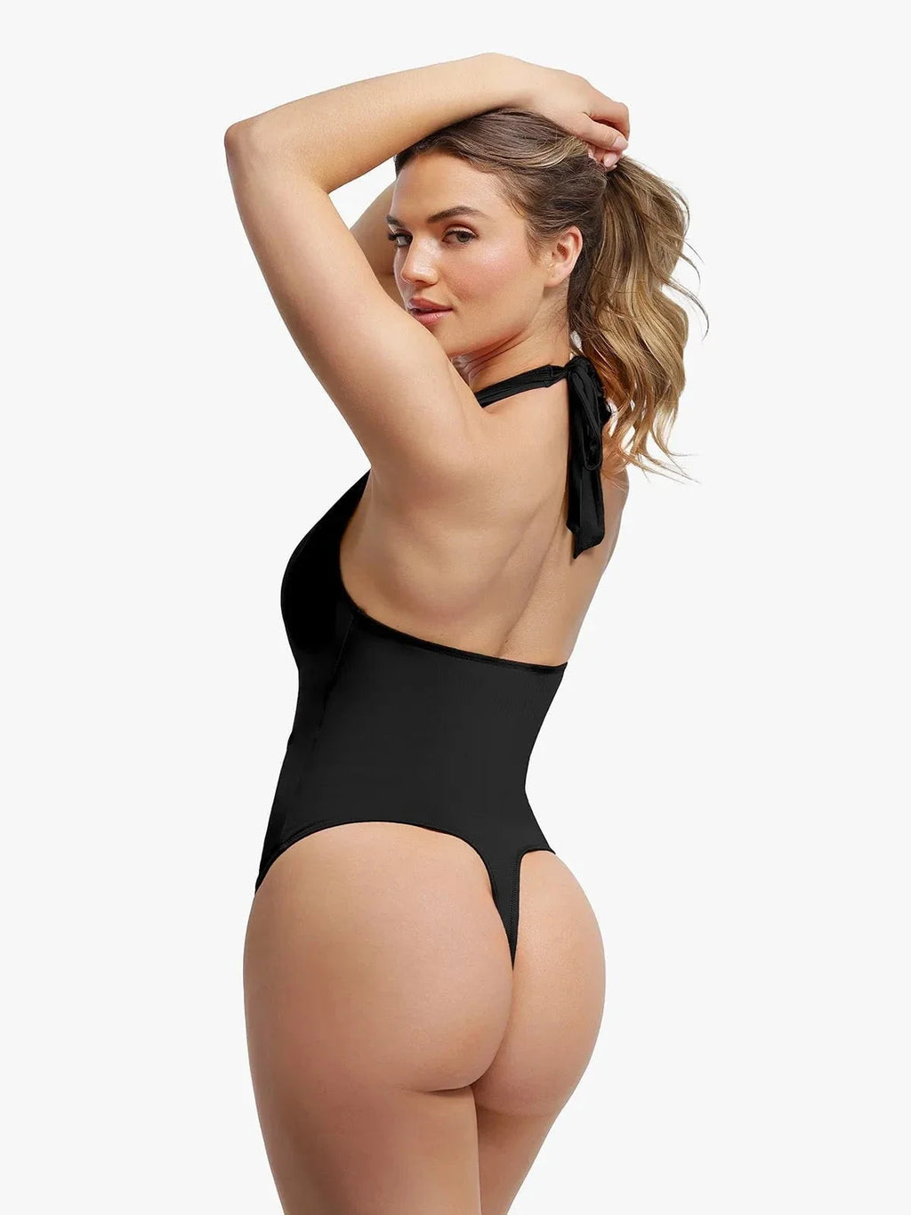 Shapewear Halter Cowl Neck Tummy Control Bodysuit
