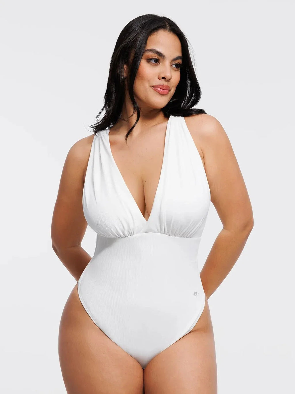 Shapewear Cross-Front Draped Halter Sculpting Bodysuit