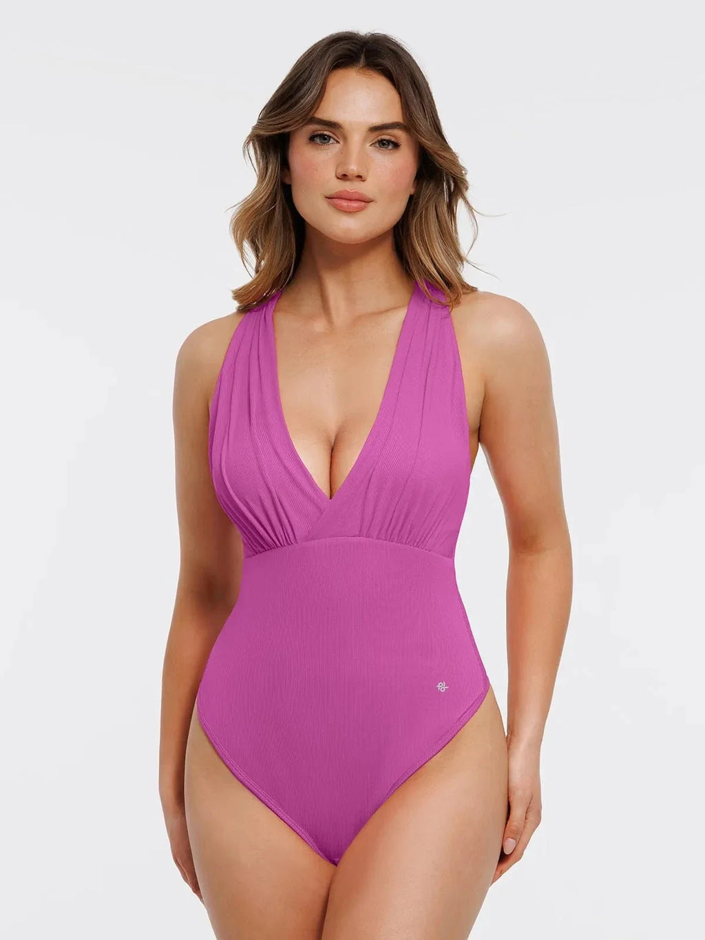 Shapewear Cross-Front Draped Halter Sculpting Bodysuit