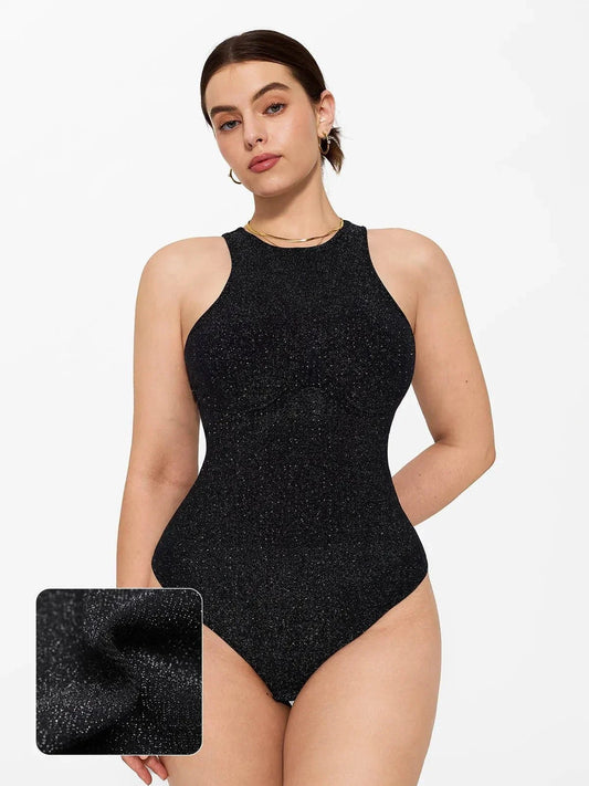 Shapewear Seamless Metallic Tummy-Control Bodysuit