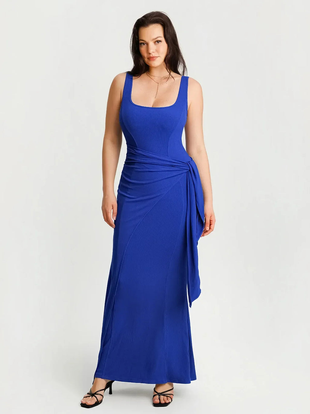 Shapewear Modal Twist Wrap Tummy Control Maxi Dress