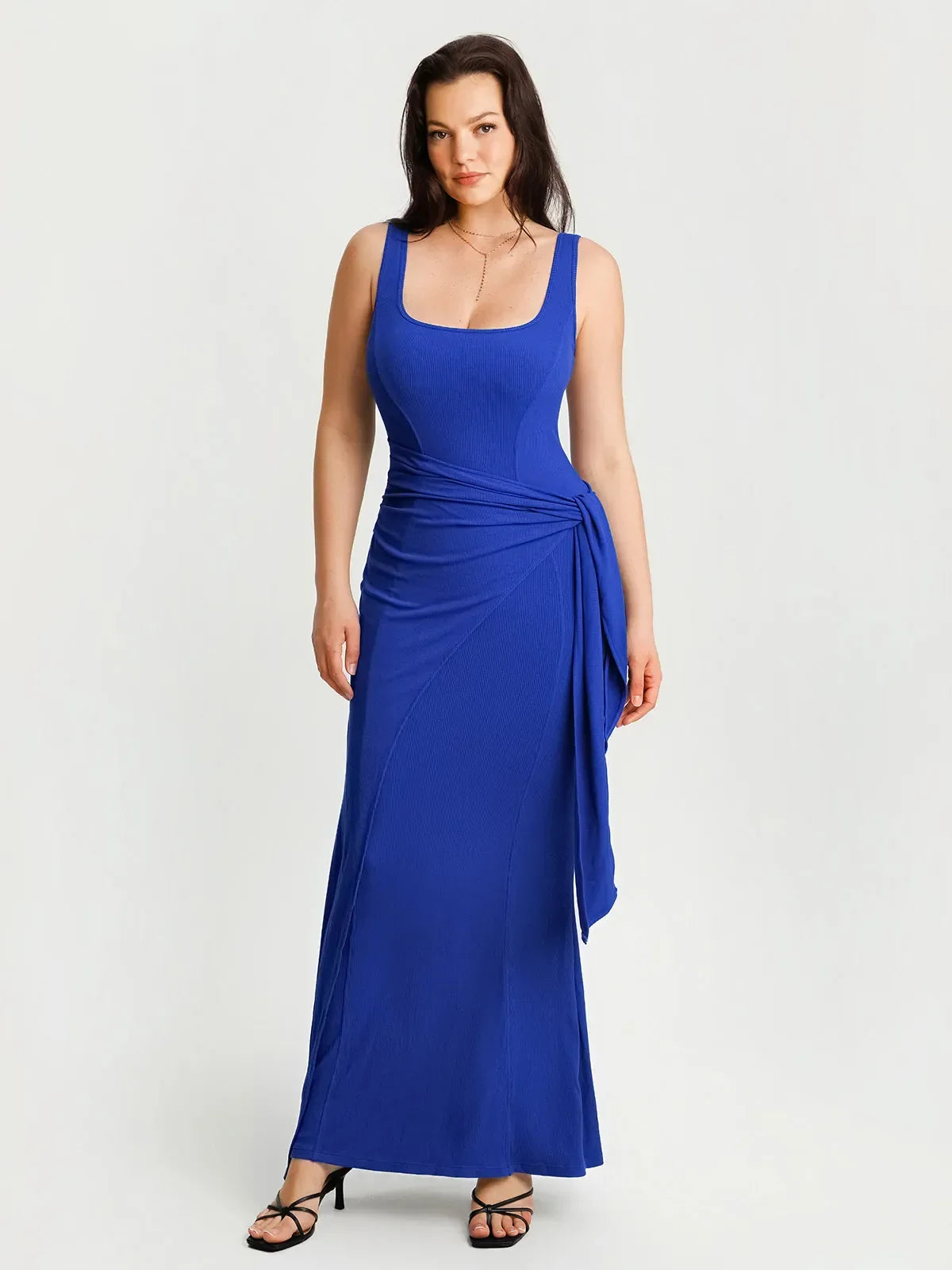Shapewear Modal Twist Wrap Tummy Control Maxi Dress