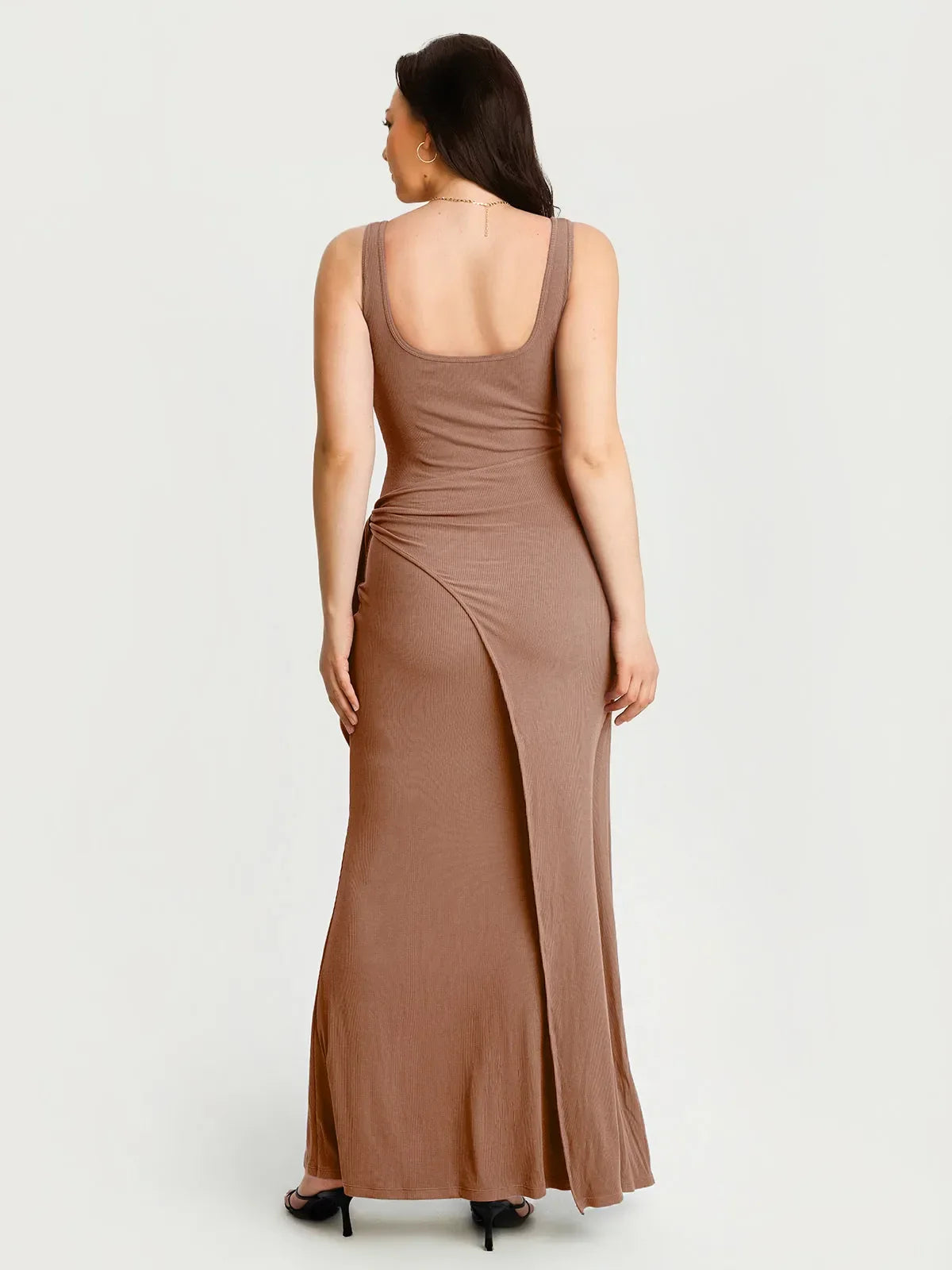 Shapewear Modal Twist Wrap Tummy Control Maxi Dress