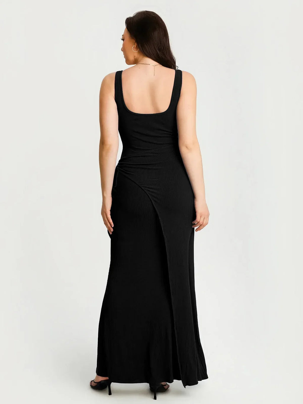 Shapewear Modal Twist Wrap Tummy Control Maxi Dress