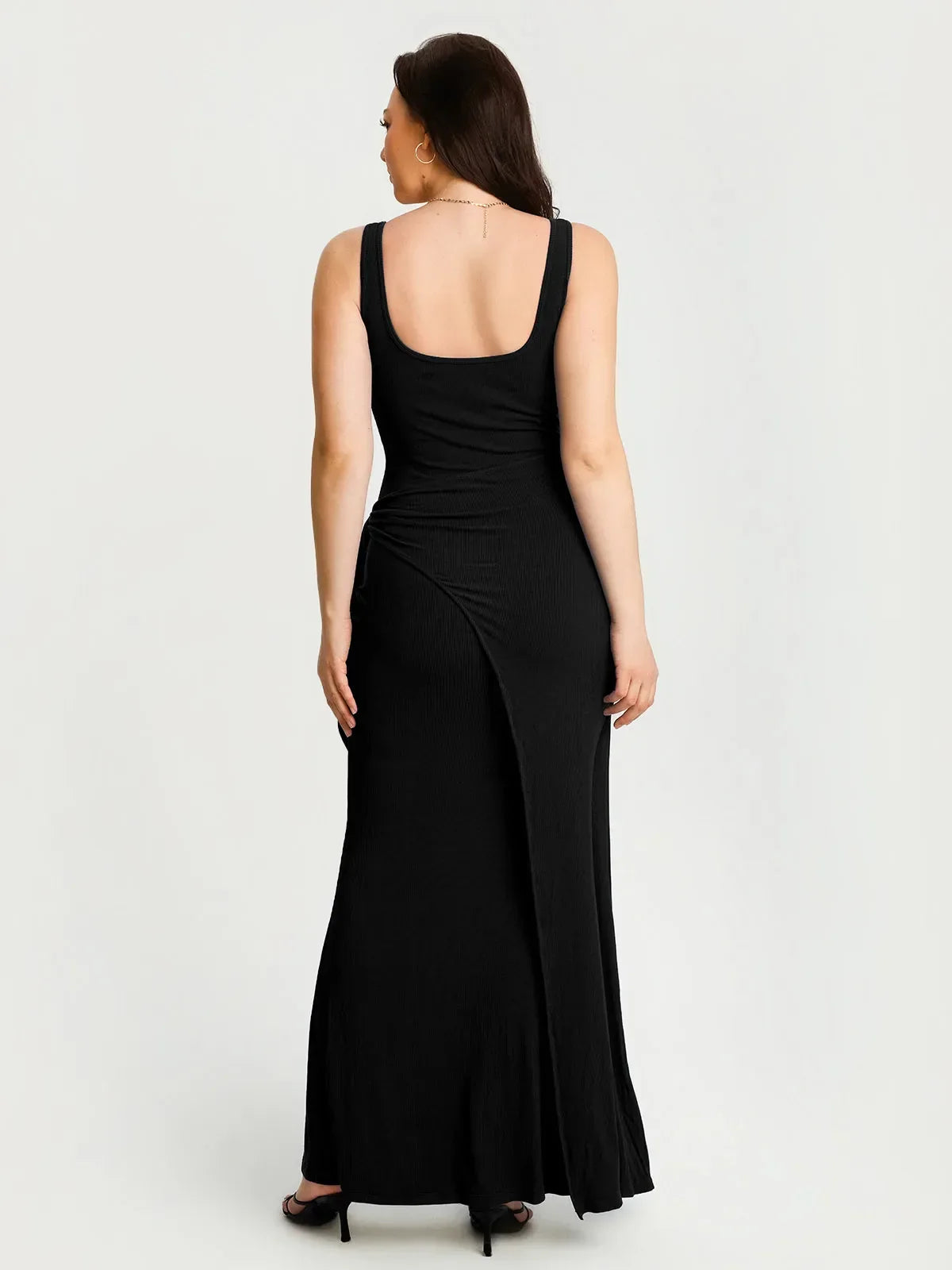 Shapewear Modal Twist Wrap Tummy Control Maxi Dress