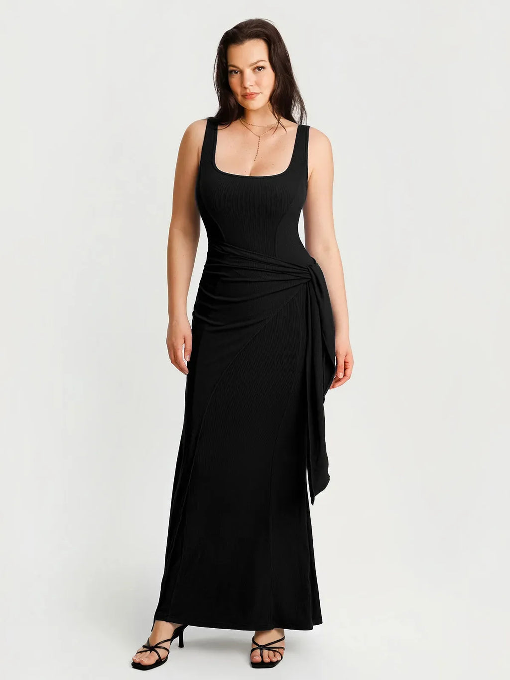 Shapewear Modal Twist Wrap Tummy Control Maxi Dress