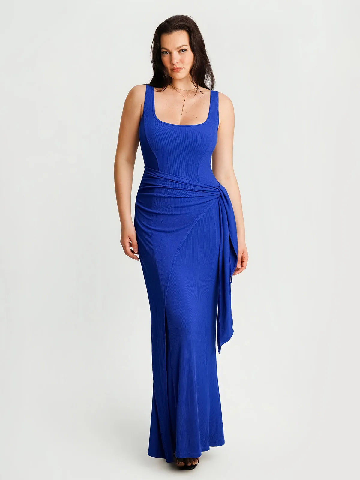 Shapewear Modal Twist Wrap Tummy Control Maxi Dress