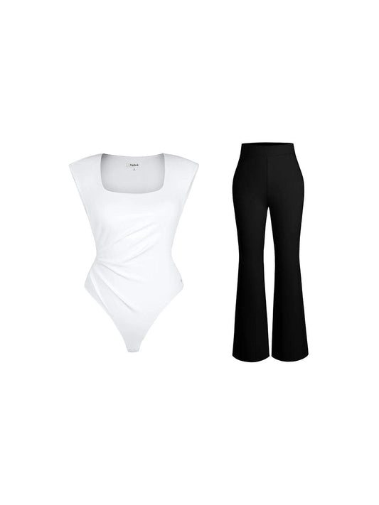 Day To Night Set Tummy Control Bodysuit Built-in Shapewear Pants