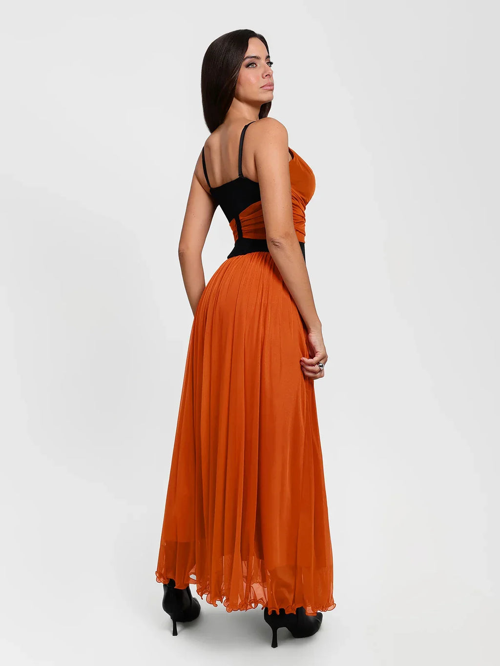 Paisley Sculpting Corset Top & High-Waist A-Line Maxi Skirt
