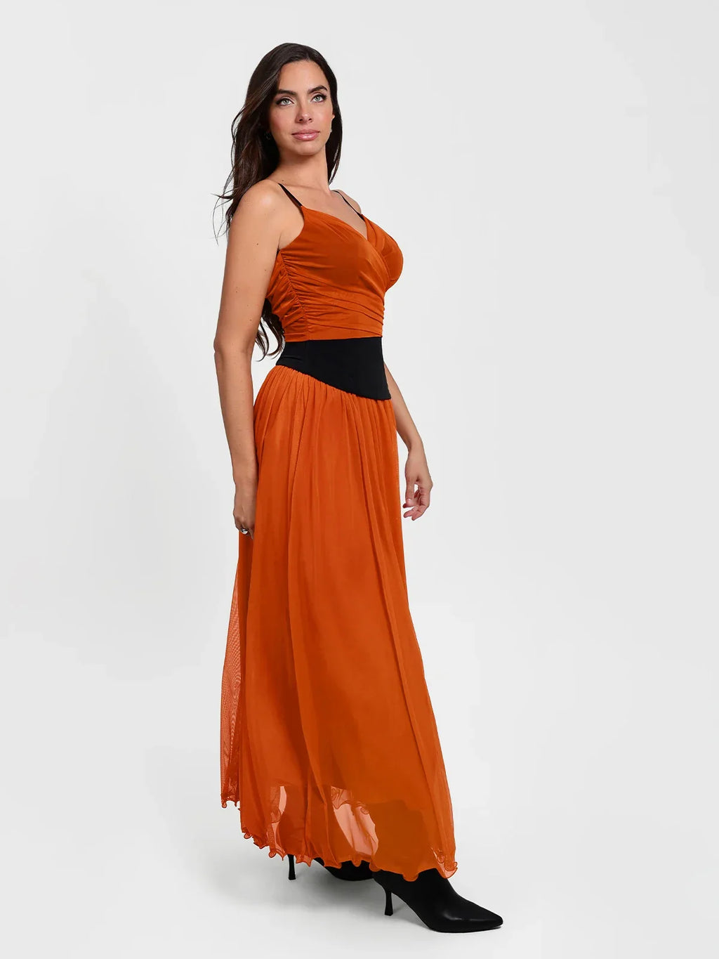 Paisley Sculpting Corset Top & High-Waist A-Line Maxi Skirt