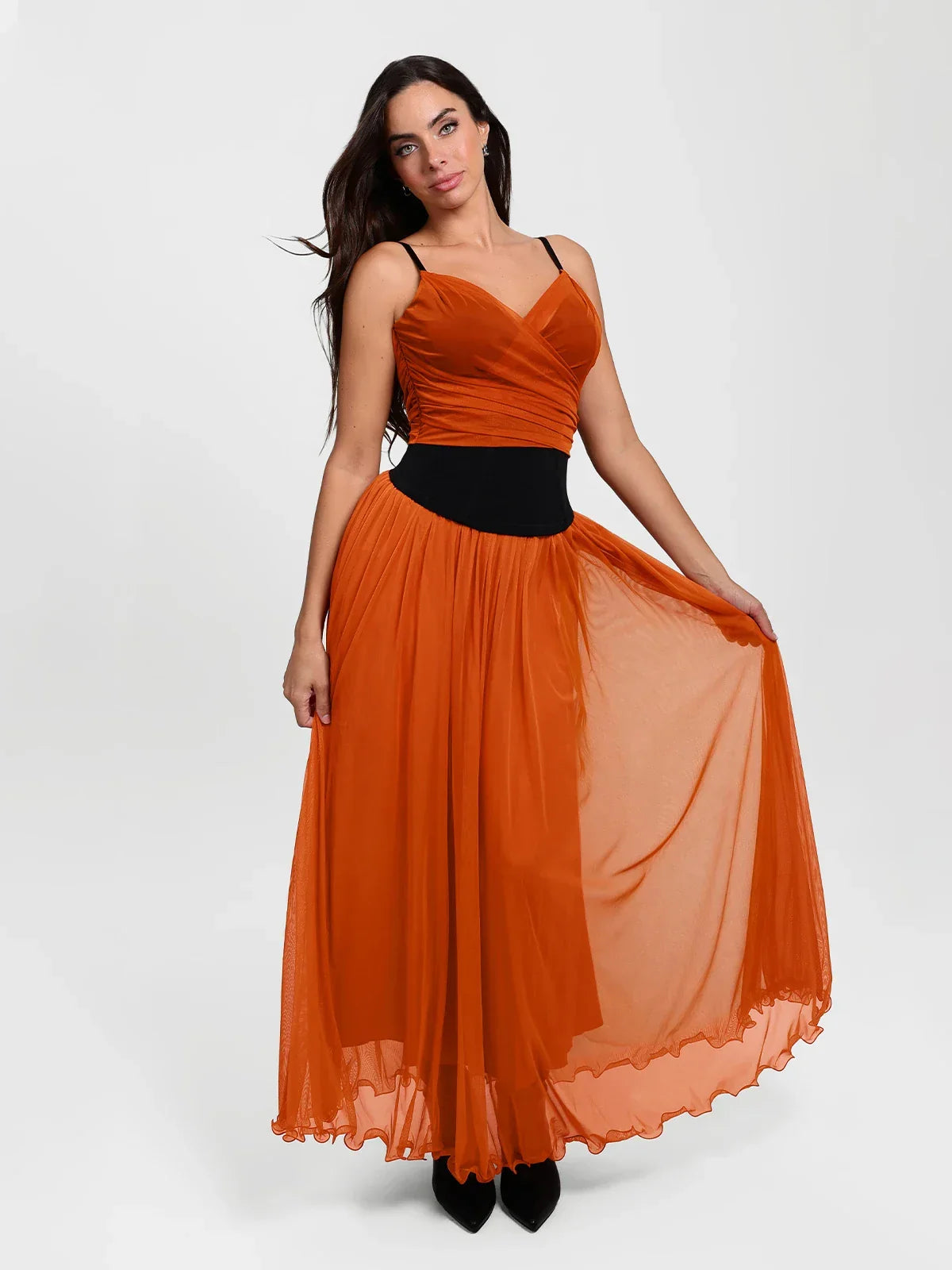 Paisley Sculpting Corset Top & High-Waist A-Line Maxi Skirt