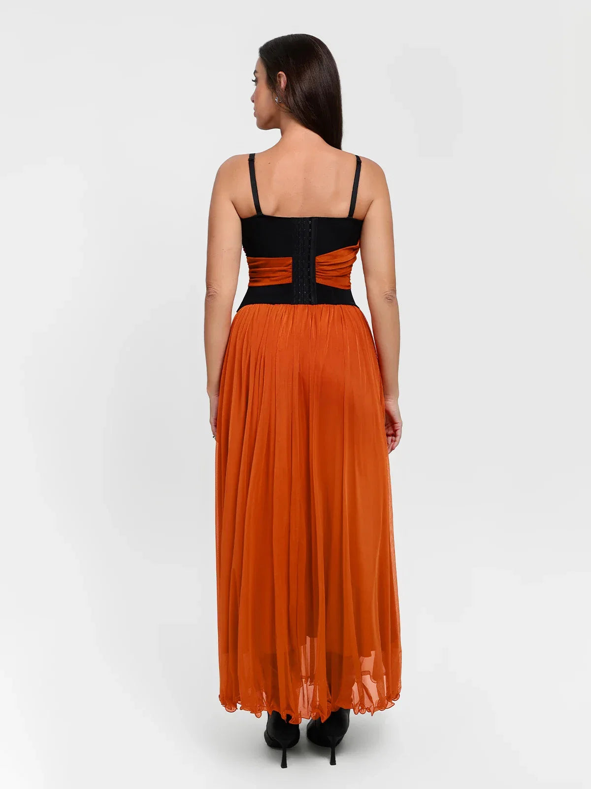 Paisley Sculpting Corset Top & High-Waist A-Line Maxi Skirt