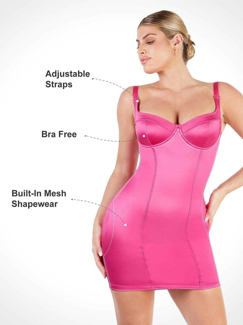 Shapewear Satin Bustier Scuplting Mini Dress