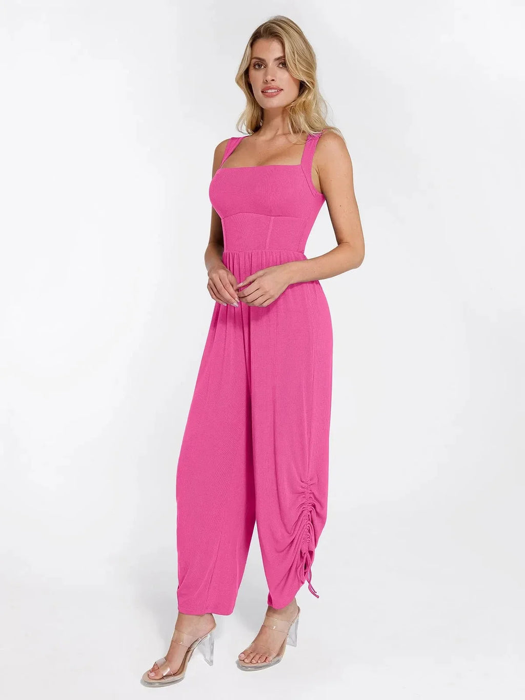 Shapewear Square Neck Tummy Control Wide Leg Jumpsuit