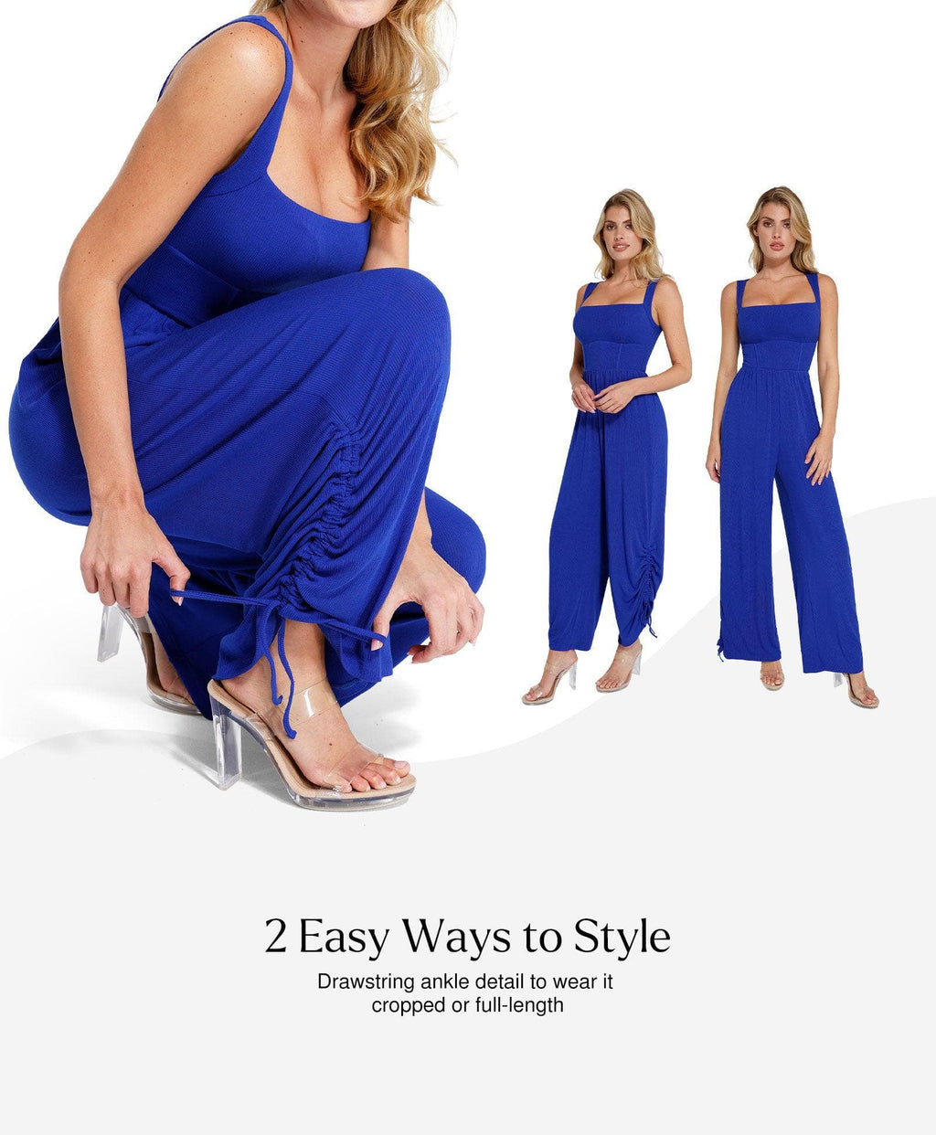 Shapewear Square Neck Tummy Control Wide Leg Jumpsuit