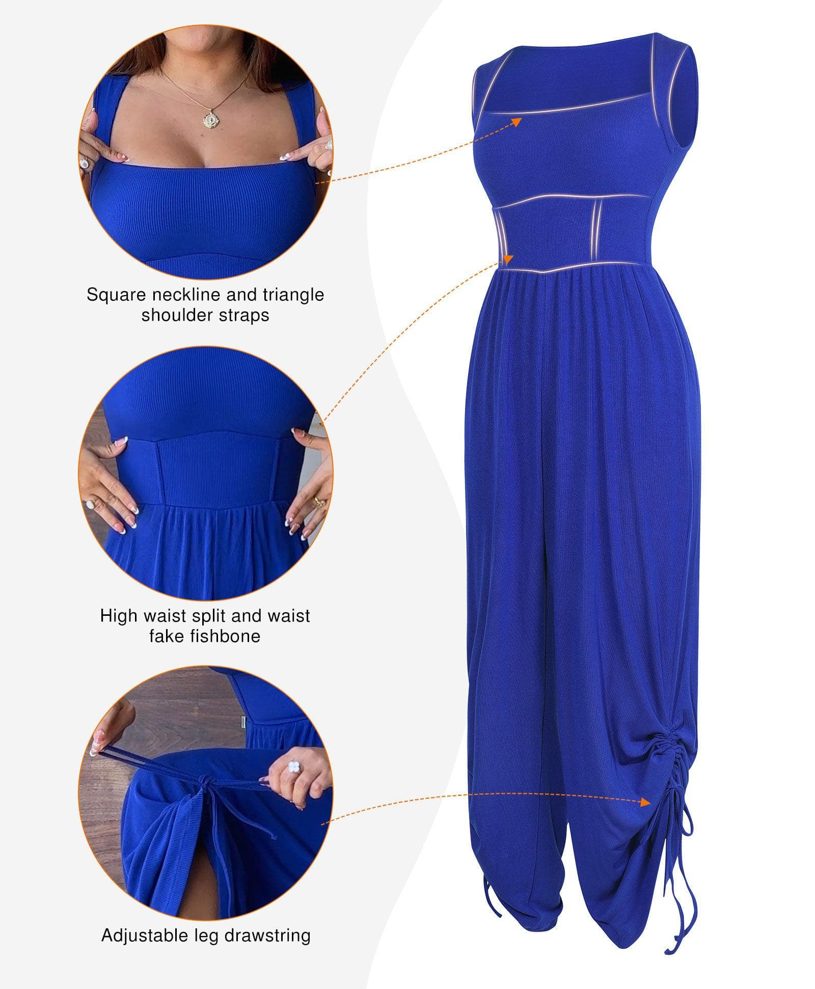 Shapewear Square Neck Tummy Control Wide Leg Jumpsuit