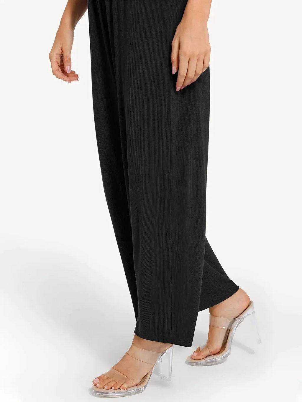 Shapewear Square Neck Tummy Control Wide Leg Jumpsuit