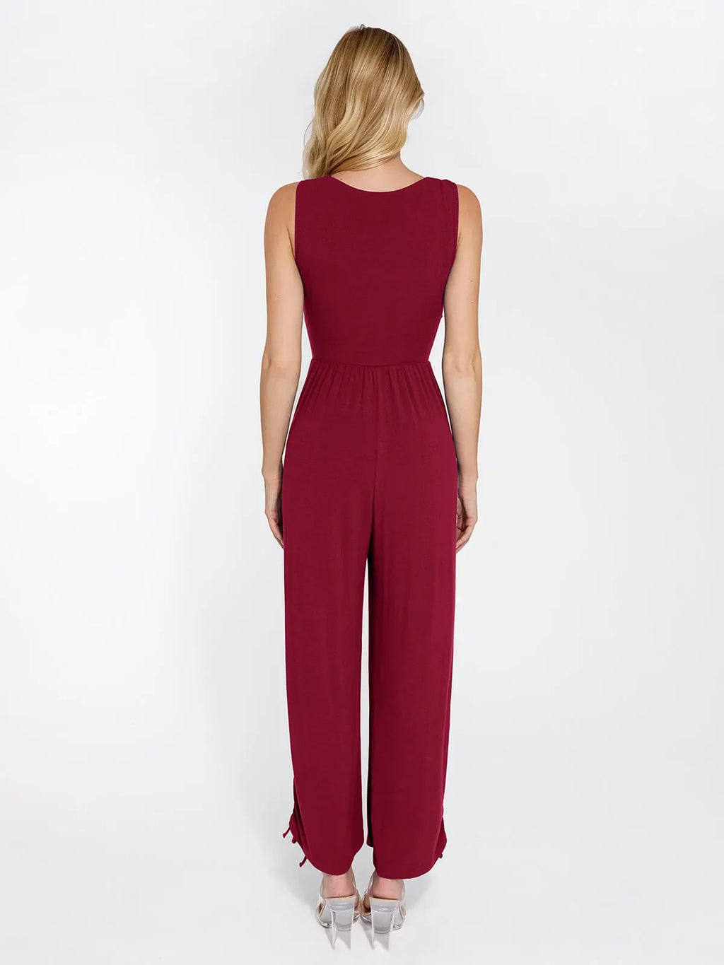 Shapewear Square Neck Tummy Control Wide Leg Jumpsuit