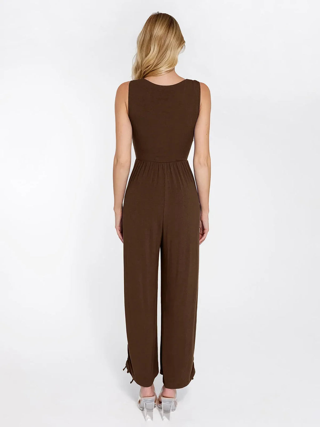 Shapewear Square Neck Tummy Control Wide Leg Jumpsuit