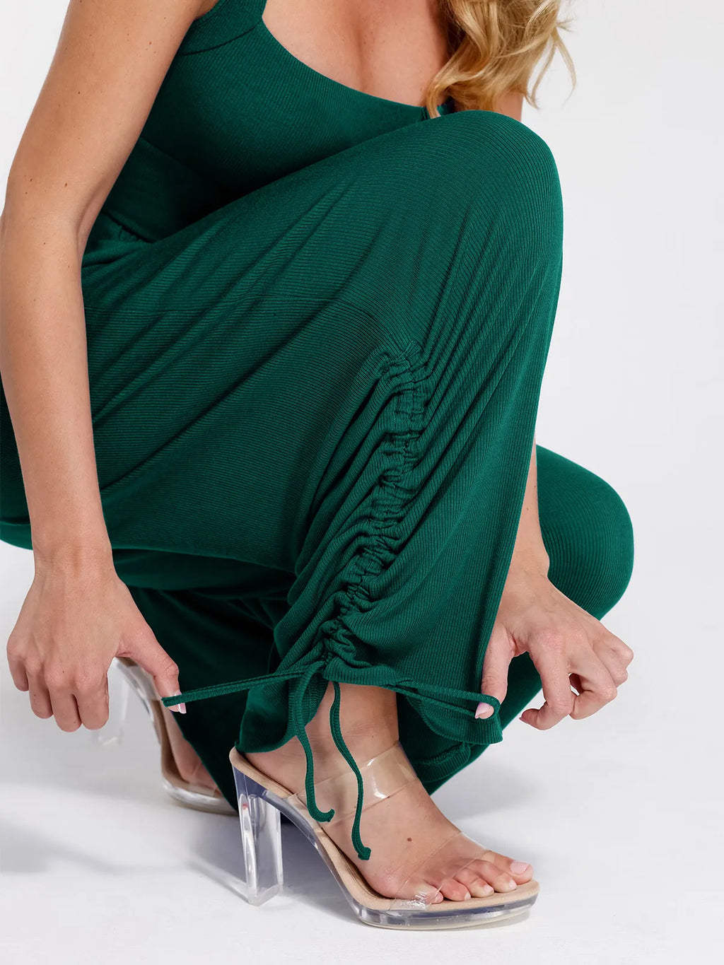 Shapewear Square Neck Tummy Control Wide Leg Jumpsuit