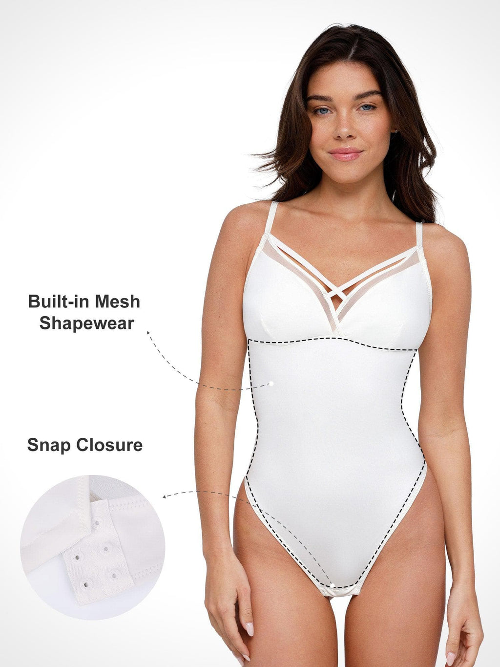 Shapewear Sleeveless Sheer Mesh Tummy Control Bodysuit