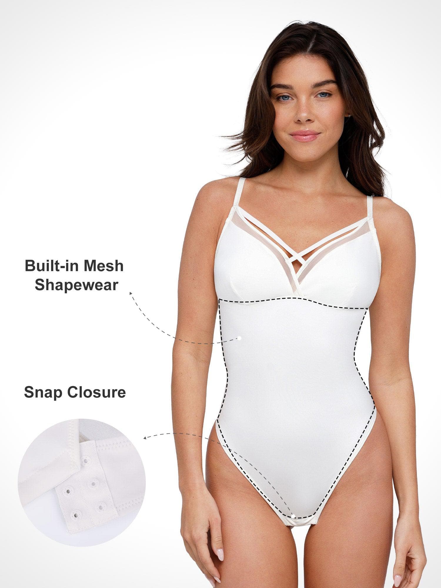 Shapewear Sleeveless Sheer Mesh Tummy Control Bodysuit
