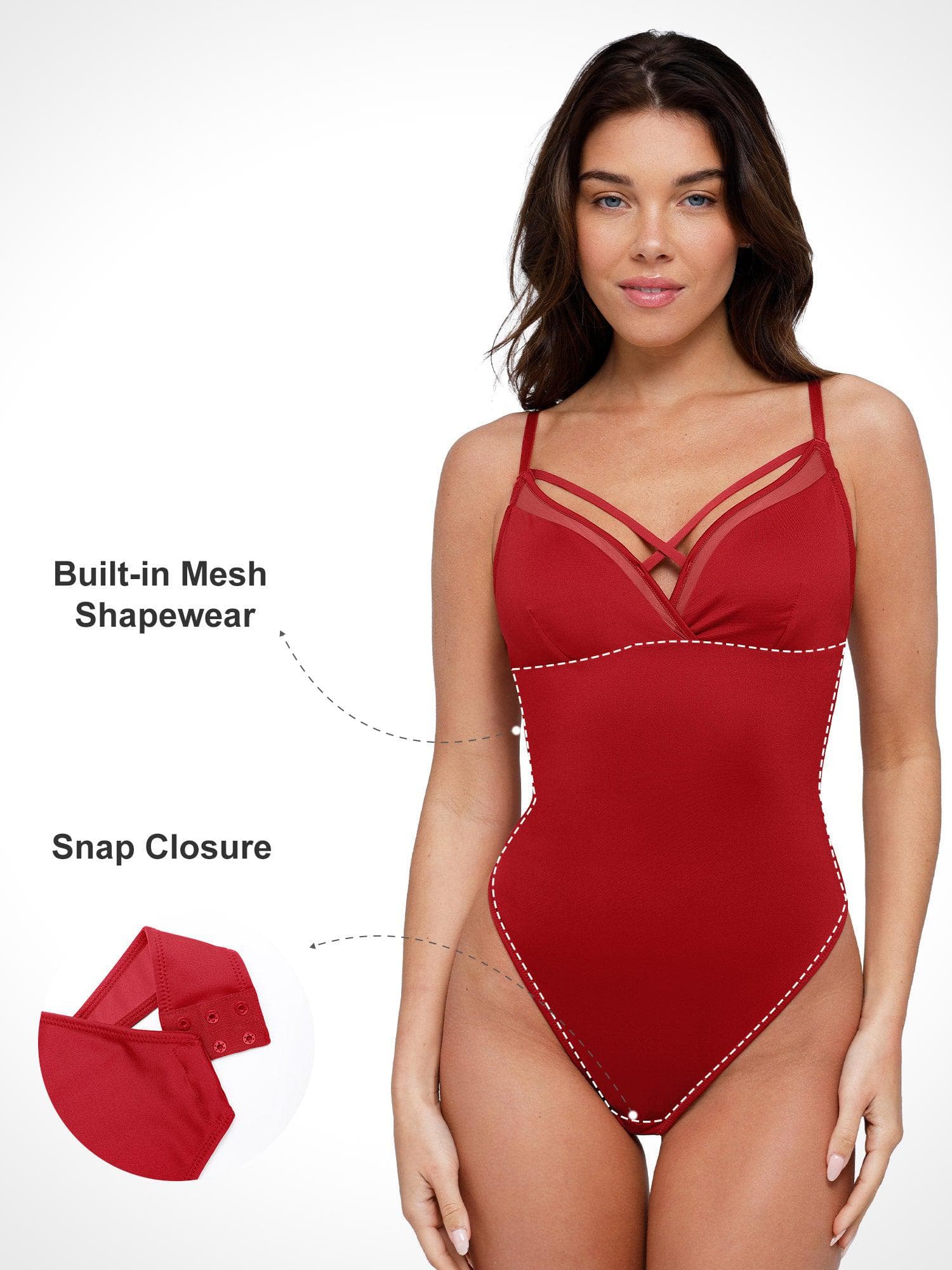 Shapewear Sleeveless Sheer Mesh Tummy Control Bodysuit