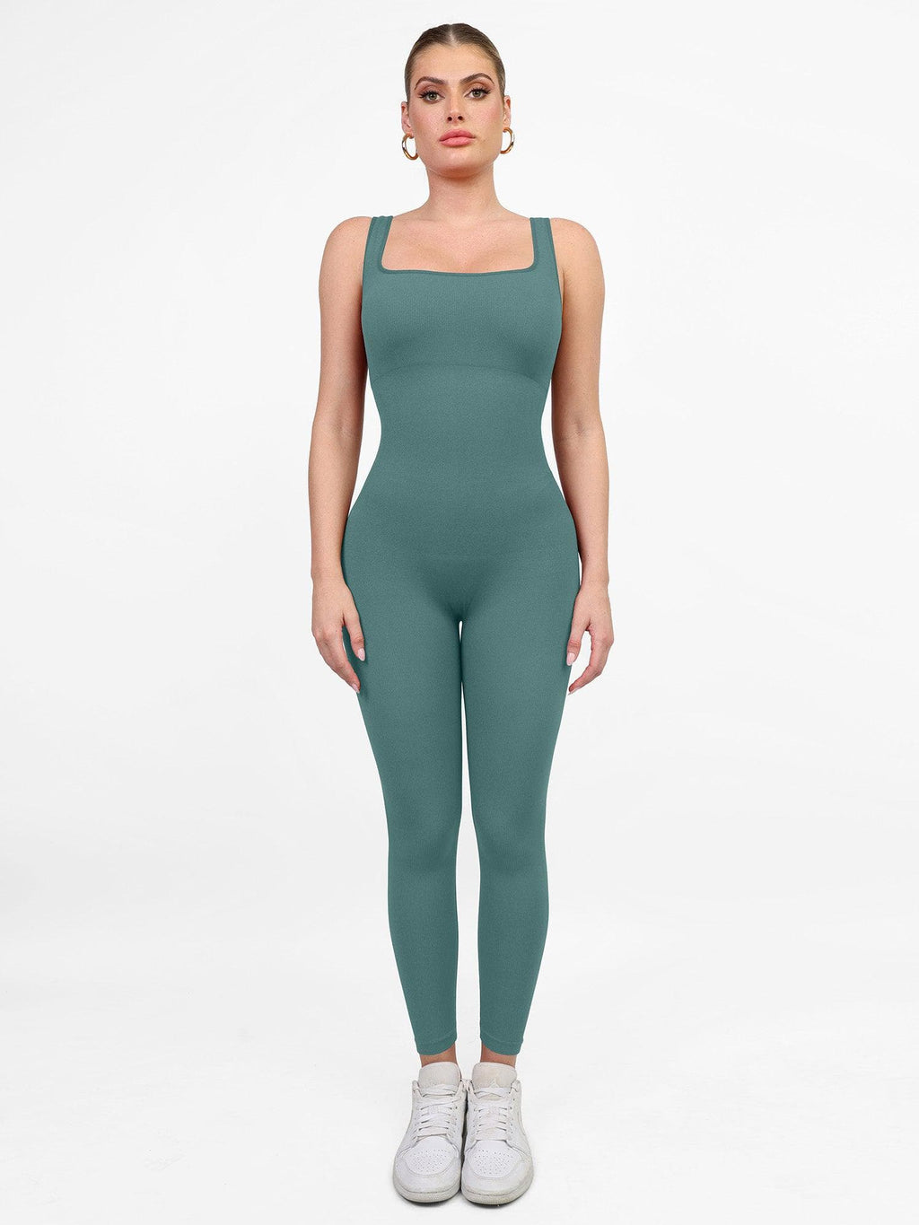 Shapewear Square Neck Tank Workout Seamless Jumpsuit