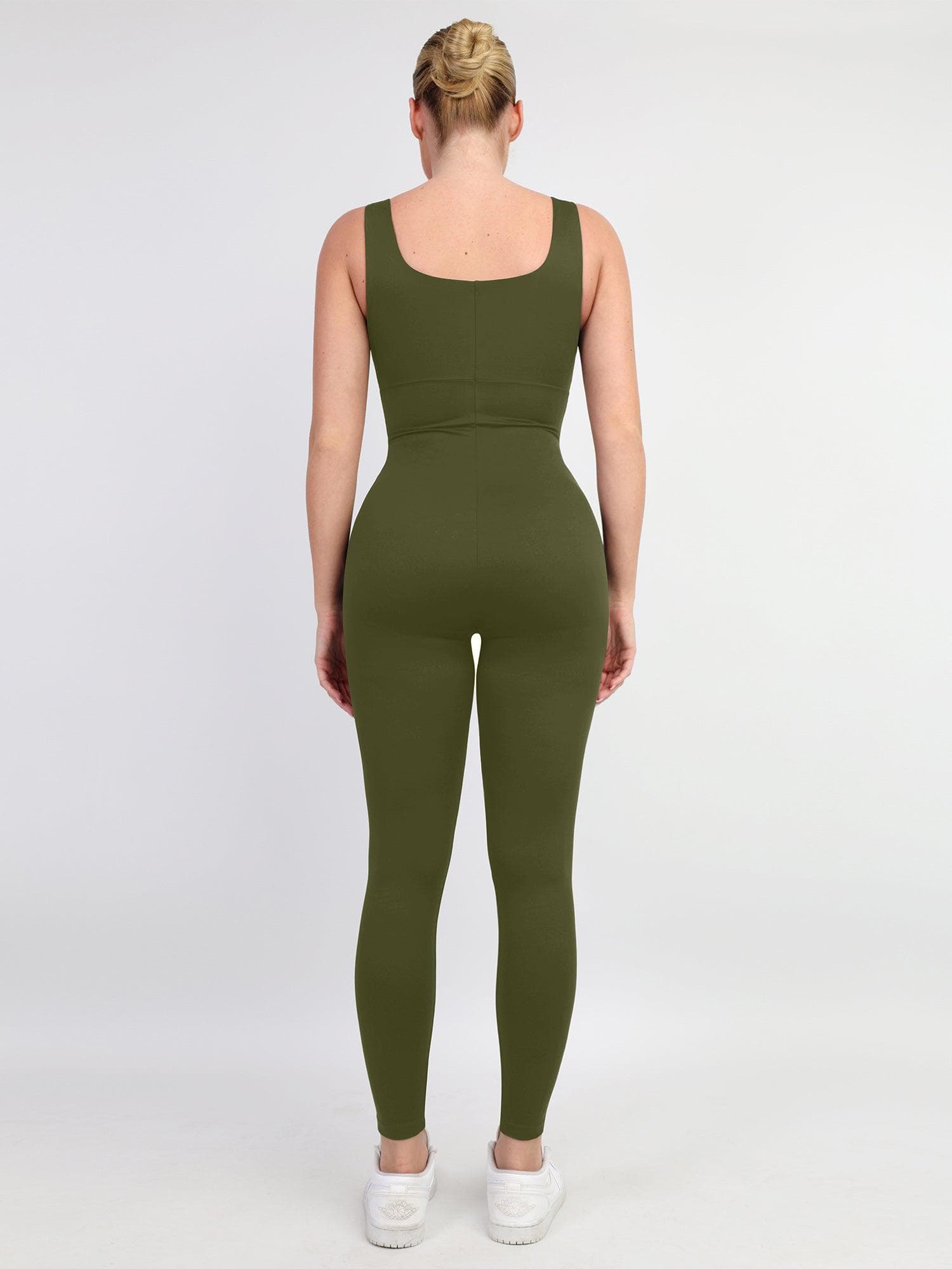 Shapewear Square Neck Slimming Workout Jumpsuit
